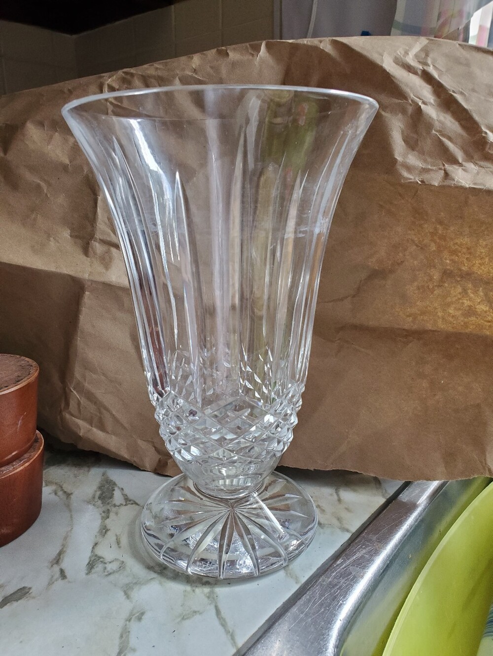 Clear Crystal-Style Glass Vase - Elegant Clear Home Accent